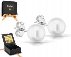 ZŁOCISTO Ezüst fülbevaló nagy gyöngyök stift csavar 8 mm 925