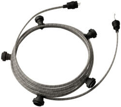 Creative-Cables Creative Cables design lámpa Készre szerelt, 7, 5 m-es Lumet fényfüzér készlet 5 fekete lámpatartóval, CATE27N075ECC37 (CATE27N075ECC37)