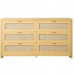 VEVOR Rattan szekrény 144, 5x45x79, 5CM Rattan komód 6 fiókkal (SLJYXTBCTJLL)