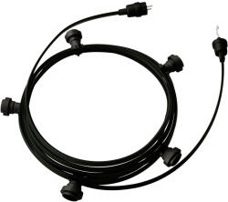 Creative-Cables Creative Cables design lámpa Készre szerelt, 7, 5 m-es Lumet fényfüzér készlet 5 fekete lámpatartóval, CATE27N075CM04 IP44 Ø0cm (CATE27N075CM04)
