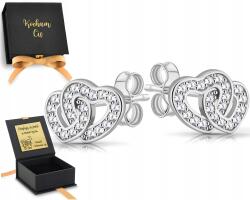 ZŁOCISTO Ezüst Szív Fülbevaló 925 Gravírozás