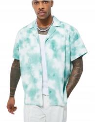 Boohooman Ing Fehér-zöld Tie-dye Mintás Rövid Ujjú Boohooman S