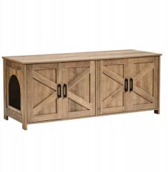 Vevor Macskaalom Tető, Fa Alomtálca Bútor, Rejtett, 2 Szobás, Szürke (JSDMMSPWQ4)