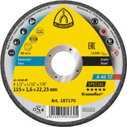 Klingspor Kronenflex® A 46 TZ Special vágókorong 115 x 1, 6 x 22, 23 (187170)