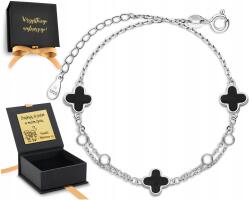 ZŁOCISTO Karkötő Fekete Lóherékkel Ezüst 925 Gravírozás
