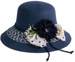 Szaleo Simone női sapka nyári elegáns, boho virágokkal, sötétkék