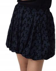 Reserved Fekete Mini Szoknya Fazon Bombka Növényi Mintás Gumis Derék Reserved M