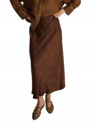 Reserved Barna Szatén Szoknya Gyűrődés Hatás Egyenes Magas Állapot Reserved S
