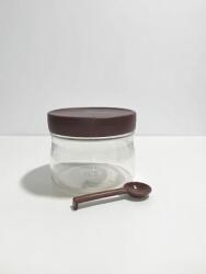 Tupperware átlátszó kerek tároló kanállal 580ml