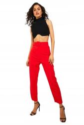 Boohoo Elegáns Piros Nadrág Egyenes Pánttal Klasszikus Boohoo 34