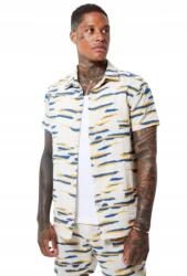 Boohooman Pamut Rövid Ujjú Ing Csíkos Mintával Boohooman Textúra M