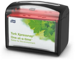 Tork Szalvéta adagoló, 16, 9x20, 1x14, 1 cm, asztalra helyezhető, N4 rendszer, Signature line "Xpressnap", fekete