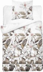 Detexpol Szatén ágyneműhuzat 140x200 Fehér, bézs levelekkel és virágokkal (Pościel Asti 140x200 2cz)