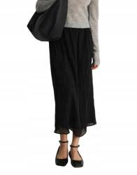 Reserved Fekete Chiffon Midaxi Szoknya Magas Derekú Gumis Derékkal Reserved XL