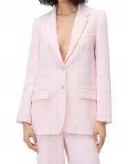 Reserved Világos Rózsaszín Klasszikus Egyenes Blézer Hosszú Ujjú Cipzáras S