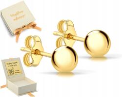 ZŁOCISTO Arany Fülbevaló Golyók Ezüst Minta 925 6 MM Gravírozás