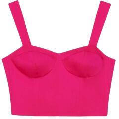 Mohito Fukszia Széles Vállpántos Cipzáras Felső Rövid Fazon 42-ES