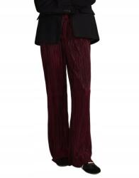 Reserved Bordó Fodros Hosszú Laza Fényes Nadrág Gumis Derék Reserved S