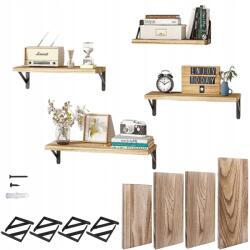  Falra Akasztható Könyvespolc Szett Loft Dekoratív Nappali Konyha (Zestaw 3 półek ściennych premium)