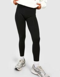 QED London Rugalmas Illeszkedő Leggings Fekete Lábszármelegítő Magas Derék Qed London L