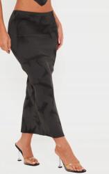 Prettylittlething Grafit Bordázott Maxi Szoknya Kivágás Gumis Prettylittlething M