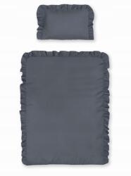 Detexpol Gyerek ágyneműhuzat 100x135 grafit egyszínű, fodros Mayamoo (pościel niemowlęca z falbanką 100x135 c.szara)