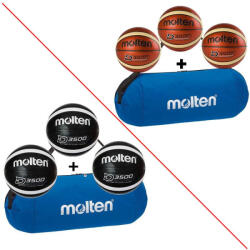 Molten Pachet Outdoor Baschet PRO , 3 mingi Molten D3500 + geanta, marime 6 sau 7 (3xB6D3500+EB0043-1)