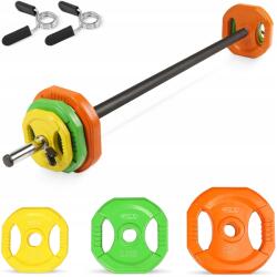 4FIZJO Súlyzó Acél Súlyzó Szett Griff Egyenes Otthoni Edzés Tányérok (Sztanga domowa gryf + obciążenie SZ02)