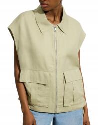 Reserved Olívazöld Oversize Sima Mellény Lenvászon Keverékkel Zsebekkel Reserved S