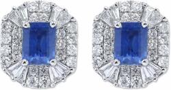 White & Black Darya zafír és baguette gyémánt fülbevaló - 1, 5 karát (AU11934)