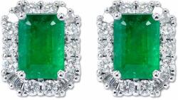 White & Black Doré smaragd és gyémánt fülbevaló - 2, 0 karát (AU13712)
