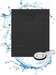 Granitan Zuhanytálca Téglalap Alakú 100x80 CM Fekete Smc Kompozit Teja (TEJA21258)