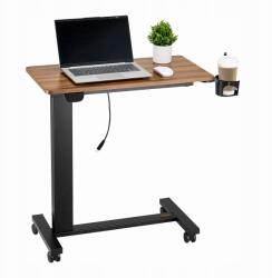 Vevor Ágy fölé tolható asztal, mobil ágy melletti íróasztal elektromos emeléssel és 4 kerékkel, fa (CSZDDWXLGXDZHDZ)