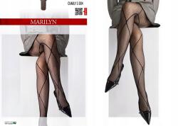 Marilyn Női necc harisnyanadrág rombusz mintás kockás Marilyn Charly G004 Fekete 1/2