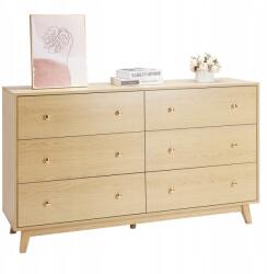 VEVOR 6 fiókos, fa komód, tolóajtóval és borulásgátlóval (XDJYKCTJ2L6CDV7IS)