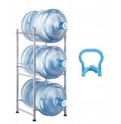 Vevor 3 szintes vizeskancsó tartó, egysoros vizespalacktartó, 3 palackhoz, ezüst színű (5JLTZSSTSTZC6X90)