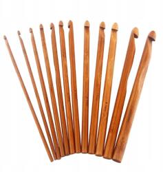 Hobby&home Bambusz horgolótű készlet 12 db-os 3-10mm Bambusz horgolótű