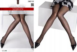 Marilyn Női necc harisnyanadrág rombusz mintás kockás Marilyn Charly G005 Fekete 5XL