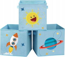  Játékdobozok 3X Gyerek Dobozok 30x30 CM Rendszerezők Összecsukható Minták (85756)