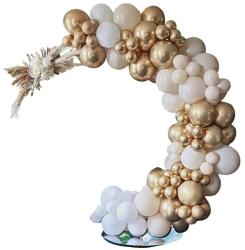 Balloons4party Kit arcada baloane DIY alb si auriu 90 buc