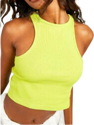 Boohoo Crop Top Rövid Bordázott Lime Testhezálló Boxeralsó Boohoo 42