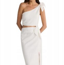 Reserved Ekrü Aszimmetrikus Sima Rövid Crop Felső Lenvászon Hozzáadásával Reserved S