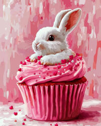 Alkotásutca Cupcake nyuszi - Számfestő készlet kereten 40x50