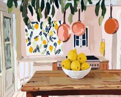 Alkotásutca Citromos reggel - Számfestő készlet kereten 40x50