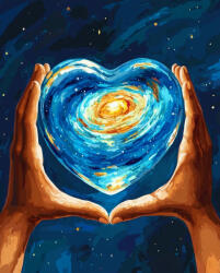 Alkotásutca Kozmikus szív - Számfestő készlet kereten 40x50