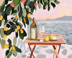 Alkotásutca Citromfák árnyékában - Számfestő készlet kereten 40x50