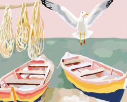 Alkotásutca Kikötői csend - Számfestő készlet kereten 40x50