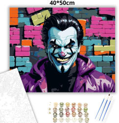  Vigyorgó bohóc - számfestő készlet - 40×50 cm (Keretre feszítve)