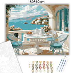  Derűs reggeli - számfestő készlet - 50×60 cm (Keretre feszítve)