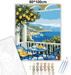  Napfényes citrom terasz - számfestő készlet - 80×100 cm (Keret nélkül)